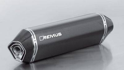 REMUS HEXACONE, Slip on, Schalldämpfer mit Verbindungsrohr für TRIUMPH Tiger 800, Carbon, 54mm, inkl